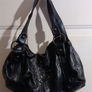Chic Black Studded Women's Shoulder Bag
